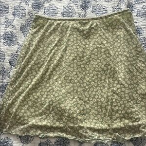 RSQ Green Cream A-Line Mini Skirt Casual